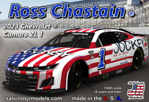 SALVINOS  1/24 Ross Chastain 2023 NASCAR Chevrolet Camaro ZL1 Race Car (Jockey)L1 Race Car