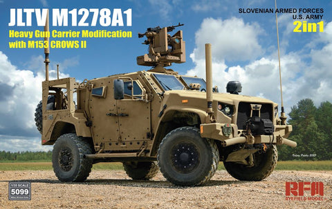 RYE FIELD 1/35 US JLTV M1278A1 Heavy Gun Carrier Modification w/M153 Crows II Gun (2 in 1)