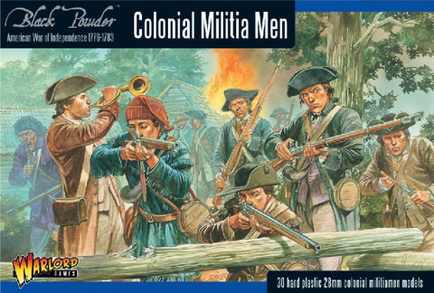 WARLORDS 28mm Black Powder: Colonial Militia Men 1776-1783 (30)