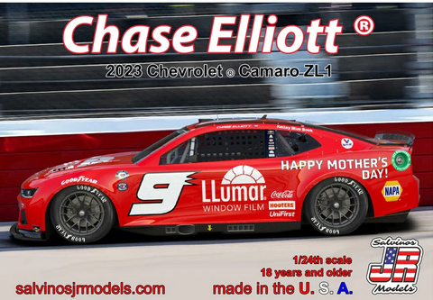 SALVINOS 1/24 Chase Elliott 2023 NASCAR Chevrolet Camaro ZL1 Race Car
