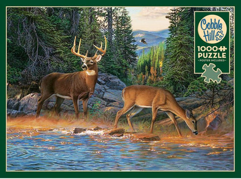 COBBLE HILL The River's Edge (Buck & Deer) Puzzle (1000pc)