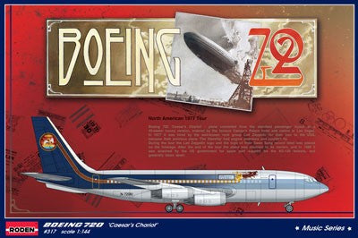RODEN 1/144 B720 Caesar's Chariot Led Zeppelin Tour Passenger Airliner