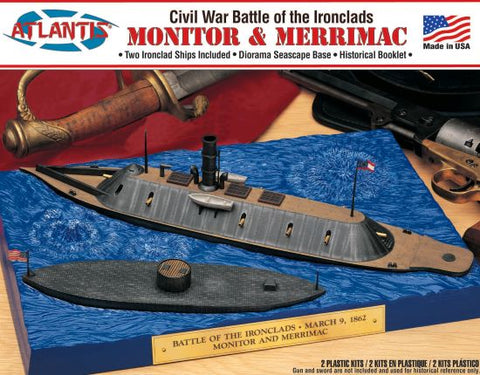 ATLANTIS 1/210 USS Monitor & 1/300 Merrimack Civil War Ironclad Ships Set