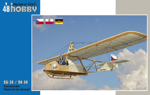 SPECIAL HOBBY 1/48 SG38 Schulgleiter/SK38 Komar Glider Czechoslovakia, Poland & E. Germany Markings