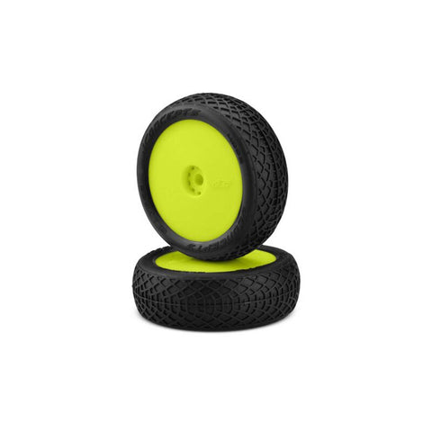 JCONCEPTS Ellipse Tires, Front Mounted Yellow Wheels, Green Compound (2): Mini-T/B