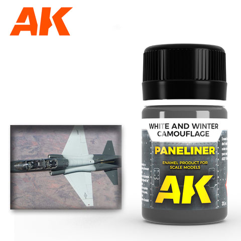 AKI Air Series:I Panel Liner White & Winter Camouflage Enamel Paint 35ml Bottle