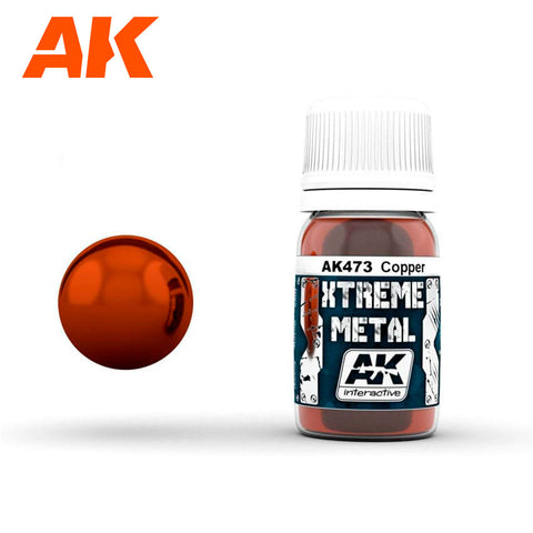 AKI Xtreme Metal Copper Metallic Paint 30ml Bottle