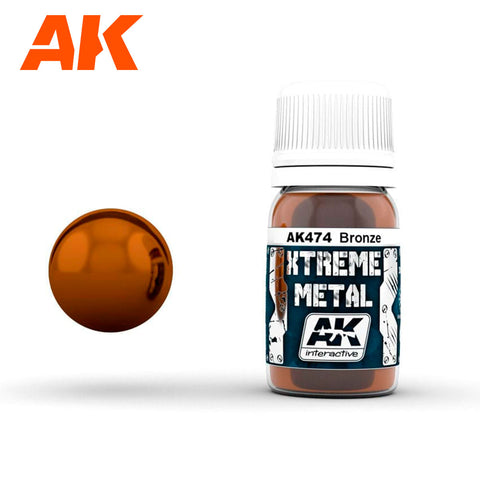 AKI Xtreme Metal Bronze Metallic Paint 30ml Bottle