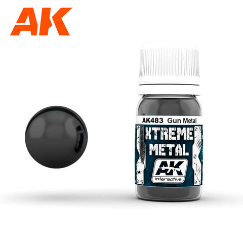AKI Xtreme Metal Gun Metal Metallic Paint 30ml Bottle