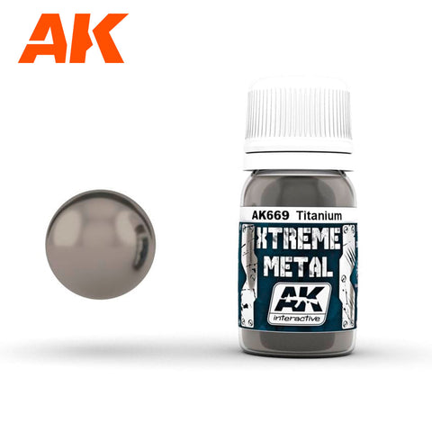 AKI Xtreme Metal Titanium Metallic Paint 30ml Bottle