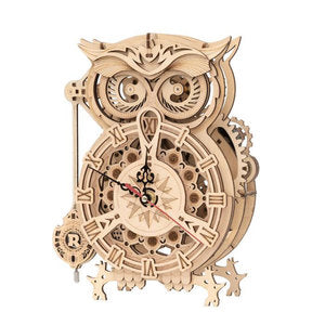 ROKR Mechanical Wood Models; Owl Clock
