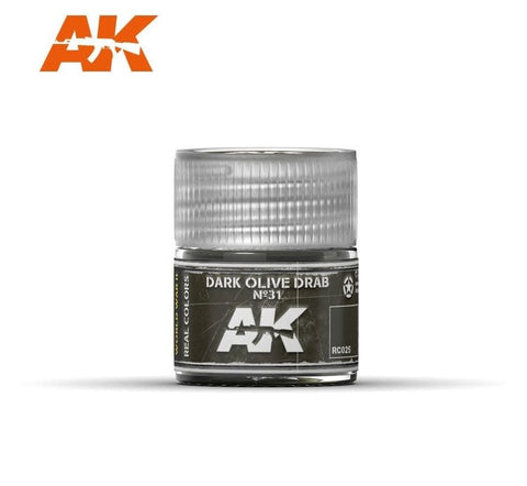 AKI Real Colors: Dark Olive Drab Nº31 Acrylic Lacquer Paint 10ml Bottle