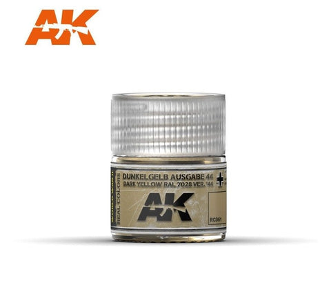 AKI Real Colors: 44 Dark Yellow RAL7028 Acrylic Lacquer Paint 10ml Bottle