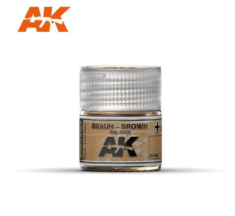 AKI Real Colors: Brown RAL8020 Acrylic Lacquer Paint 10ml Bottle