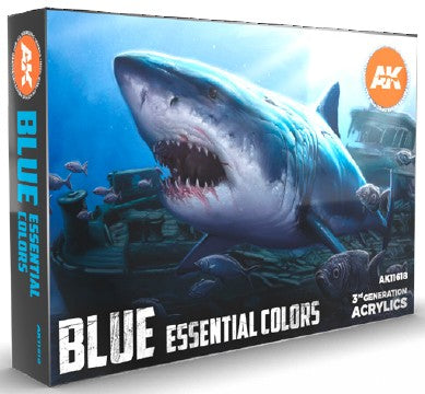AKI Blue Essential 3G Acrylic Paint Set (6 Colors) 17ml Bottles