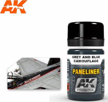 AKI Air Series: Panel Liner Grey & Blue Camouflage Enamel Paint 35ml Bottle