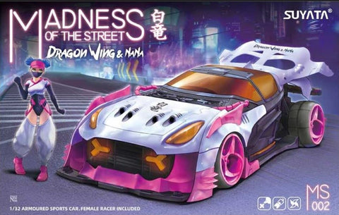 SUYATA 1/32 Madness of the Streets: Dragon Wing Armored Sports Car & Nana Driver Figure