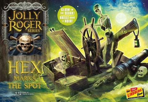LINDBERG 1/12 Jolly Roger Hex Marks the Spot: Pirate ship on Ship Wreck Deck Glow-in-the-Dark