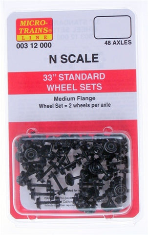 MICRO TRAINS N Scale 33" Standard Wheel Sets 48 axles (401)