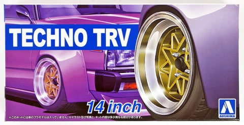 AOSHIMA  1/24 Techno TRV 14" Tire & Wheel Set (4)