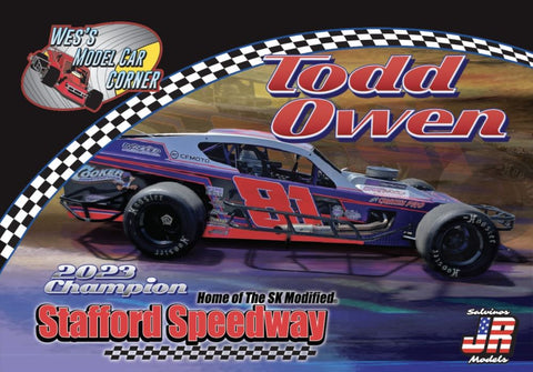 WES'S 1/25 Todd Owen #81 2023 Champion Stafford Speedway Asphalt Modified Race Car
