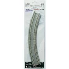 KATO N Unitrack Concrete Tie Easement Curve Double Track, 22.5 Degrees, Right & Left