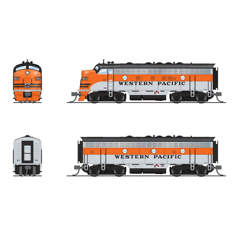 BROADWAY LIMITED N EMD F7 AB, WP 913-A/914-C, Freight Scheme, A-unit Paragon4 Sound/DC/DCC, Unpowered B