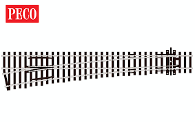PECO HO Code 100 Electrofrog LH Large Radius Turnout