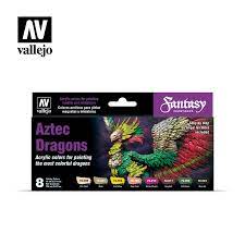 VALLEJO 17ml Bottle Fantasy Aztec Dragons Game Color Paint Set (8 Colors)