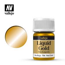 VALLEJO 35ml Bottle Metallic Liquid Red Gold Model Color