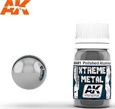 AKI Xtreme Metal Polished Aluminum Metallic Paint 30ml Bottle