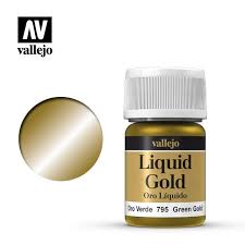 VALLEJO 35ml Bottle Metallic Liquid Green Gold Model Color