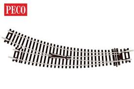 PECO HO Code 100 Setrack Curved Double Radius RH Turnout