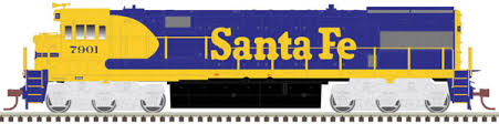 ATLAS HO GE U28CG – LokSound and DCC – Master(R) Gold — Santa Fe 7903 (Warbonnet, blue, yellow)