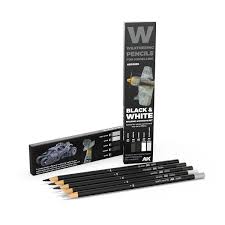 AKI Weathering Pencils: Black & White Shading & Effects Set