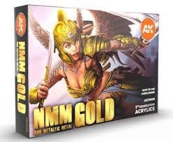 AKI Non-Metallic Metal Gold 3G Acrylic Paint Set (6 Colors) 17ml Bottles