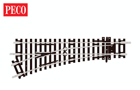 PECO HO Setrack Code 100 No. 2 Radius Left Hand Turnout w Insulfrog