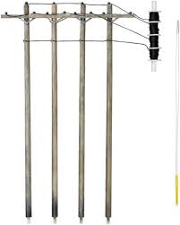 WOODLAND SCENICS HO Wired Poles With Single Crossbar