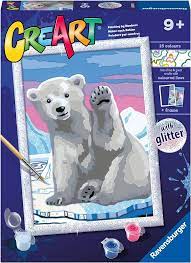CREART Pawsome Polar Paint by Numbers Kit 7X10