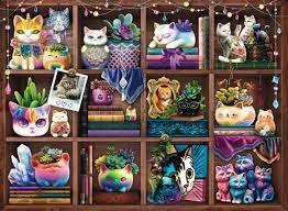 RAVENSBURGER 500-PIECE PUZZLE Cubby Cats and Succulents