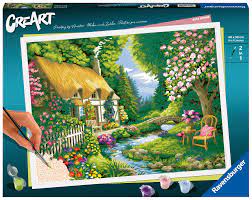 CREART River Cottage Paint by Numbers Kit 12X16
