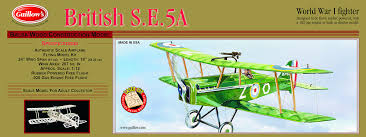 GUILLOWS 24" Wingspan British SE5A Laser Cut Kit