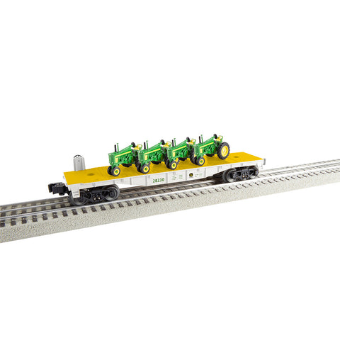 O STEEL JOHN DEERE FLATCAR W/LOAD