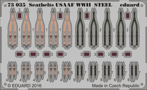 EDUARD 	1/72 Aircraft- USAAF Steel Fighter WWII Seatbelts (Painted)
