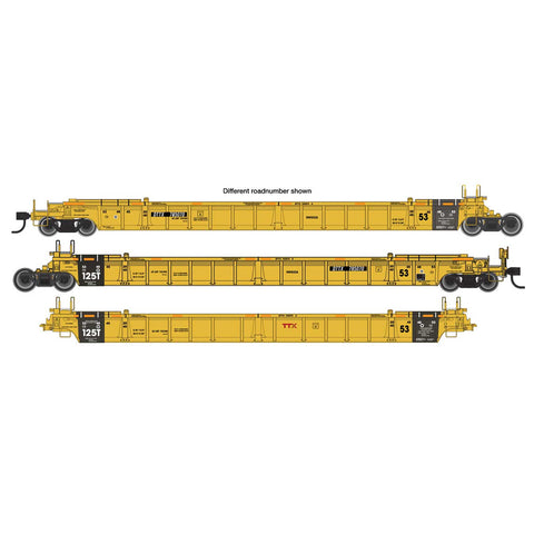 HO 3-UNIT ARTICULATED WELL CAR SET DTTX #786314