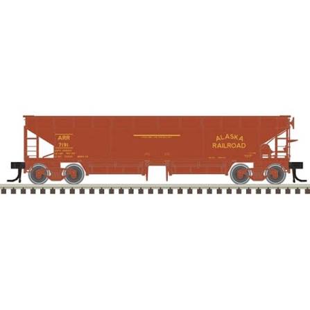 ATLAS N 70-Ton Hart Ballast Car - Ready to Run - Master(R) -- Alaska Railroad #7159 (Boxcar Red, yellow)