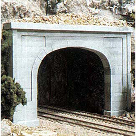 WOODLAND SCENICS N Double-Track Tunnel Portals pkg(2) Unpainted Hyrdrocal(R) Castings, Concrete
