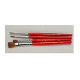 ATLAS BRUSH #60-4PS: Red Sable & Camel Hair Brushes w/Short Handles (4)