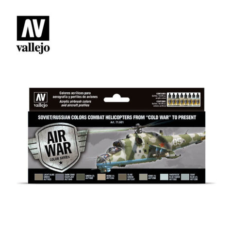 VALLEJO 17ml Bottle Soviet/Russian Combat Helicopter Cold War to Present Model Air War Paint Set (8 Colors)