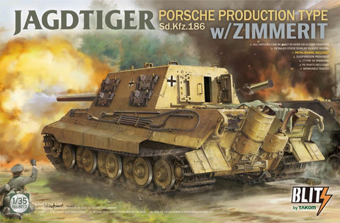 TAKOM 1/35 Jagdtiger Porsche Production Type SdKfz 186 Tank w/Zimmerit